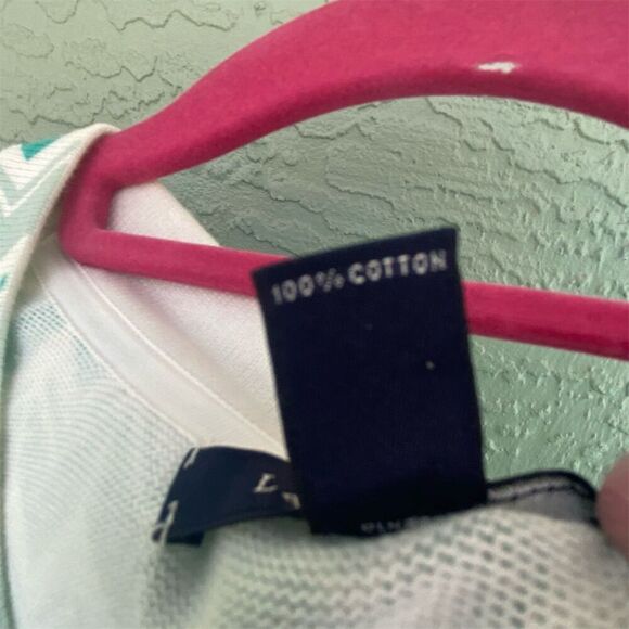 Lands' End Women's XL 18/20 Teal Chevron Knit Cardigan Sweater - Picture 9 of 11